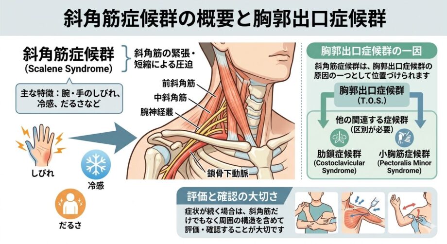 斜角筋症候群についてまとめた画像。
