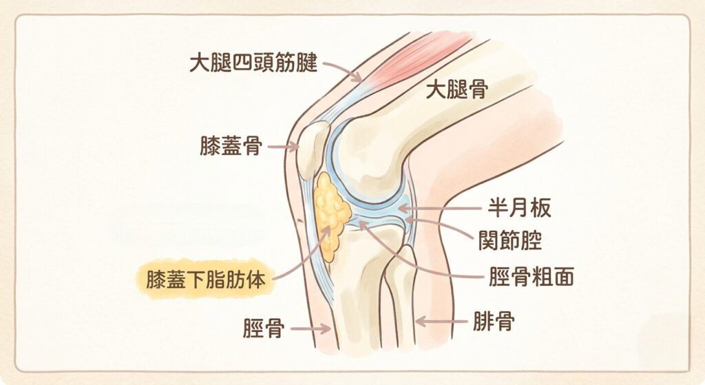 膝蓋下脂肪体の模式図