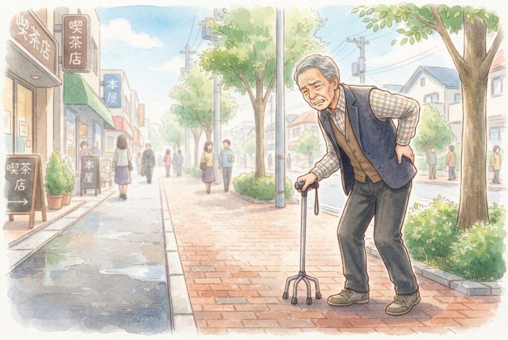 間欠性跛行でツラそうな男性