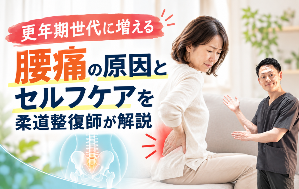 更年期世代に増える腰痛の原因とセルフケアを柔道整復師が解説【上野・稲荷町】のサムネイル