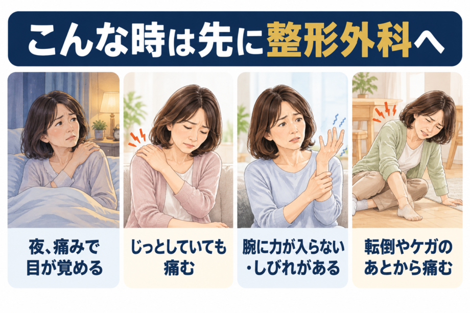 こんな時は整形外科に行く必要がある内容をまとめたイラスト